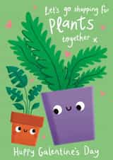 Cute Valentine's Day Card - Galentine's - Plant Shopping created by Sophie Kent Illustration