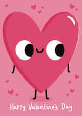 Cute Valentine's Day Card - Happy Valentine's Day - Retro Heart created by Sophie Kent Illustration