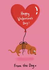 Cute Valentine's Day Card - From The Dog - Dog Heart Balloon created by Sophie Kent Illustration