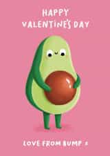 Cute Valentine's Day Card - From The Bump - Avocado created by Sophie Kent Illustration