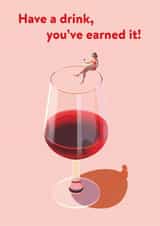 Fun Congratulations Card - Wine - Have A Drink created by Freckle Face