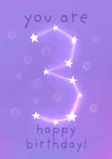 Cute Birthday Card - You Are Three - 3rd Birthday created by Sian Moore Illustration