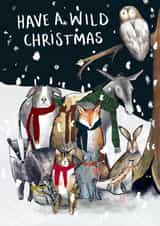Funny Christmas Card - Wild Animals created by Harriet Lowther