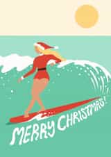 Cool Christmas card - Surfer created by Laura McHugh