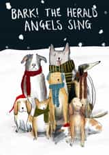 Funny Christmas Card - Dogs Singing Carols created by Harriet Lowther