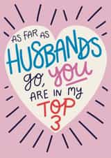 Funny Valentines Day Card - Top Three Husbands created by Christine Cuddihy Illustration