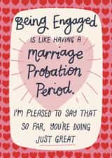 Funny Valentine's Day Card - Marriage Probation Period created by Christine Cuddihy Illustration