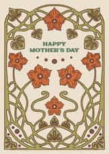 Arty Mothers Day Card - Art Nouveau Florals created by Lately Studio