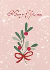 Pink Holly Christmas Card created by Nika Venturini