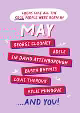 Fun Birthday Card - May Birthday - Cool People created by PaperPaper