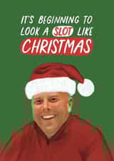 Funny Football Christmas Card - Liverpool FC - Arne Slot created by Sydney Jo Designs