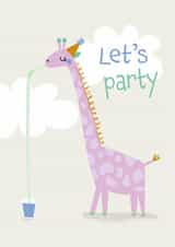 Cute Birthday Card - Let's Party - Giraffe created by Cesca Hoyle