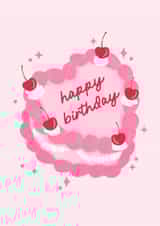 Pretty Birthday Card - Heart Shaped Cake created by Dolly’s Doodles