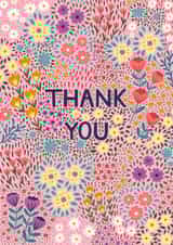 Pretty Thank You Card - Pink Ditsy Floral created by Pear Tree Press