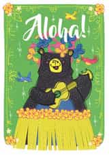 Aloha Bear - Bold and Fun Hula Card created by Kate Chesterton
