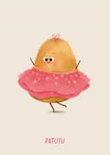 Cute Birthday Card - Potato In A Tutu created by Mia Tivey Illustration