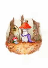 Cute Just Because Card - Mushrooms - Woodland created by Bubba & Bean