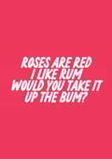 Rude Valentine's Day Card - Up The Bum created by The Marmalade Cat