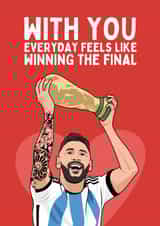 Cute Valentine's Day Card - Messi - Winning The Final created by Sundiva Designs