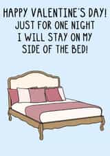 Funny Valentine's Day Card - Bed - My Side created by OhJaye
