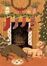 Dog lovers cosy Christmas card. created by YouBloom