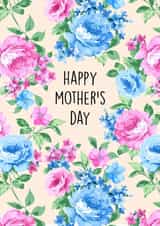 Pretty Mothers Day Card - Blue And Pink Florals created by Poppy & Mabel 