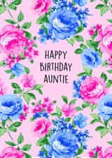 Pretty Birthday Card - For Auntie - Bright Florals created by Poppy & Mabel 