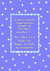 Funny Baby Number 2 Card | Baby Shower Card | Maternity Leave Card | New Baby created by Childish Ramblings