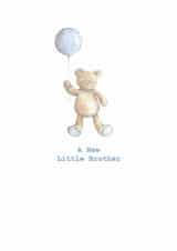 Cute New Baby Card - New Little Brother - Teddy Bear created by Crumble and Core