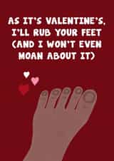 Funny Valentine's Day Card - Foot Rub created by Card and Cake