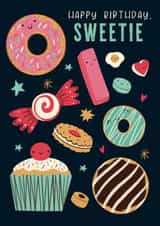Cute Birthday Card - Sweets created by Dalia Clark Design