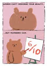 Funny Valentines Card - Bearly Getting By - 6 Out of 10 created by JOLLY AWESOME