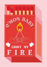 Cute Valentine's Day Card - Light My Fire - Matches created by Kitty Strand