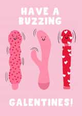 Rude Galentine's Day Card - Have A Buzzing - Vibrator's created by Pink Peach Cards
