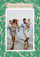 Personalised Christmas Photo Card created by Alicia Schultz - Classic Christmas Card - Bright Spruces Border