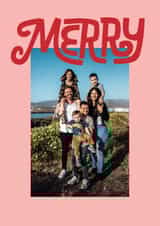 Personalised Christmas Photo Card created by Alicia Schultz - Cute Christmas Card - Bright Merry Typography