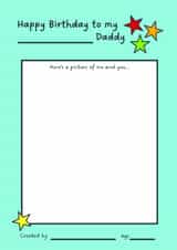 Cute Birthday Card - For Daddy - Drawing created by Brogan Cheetham