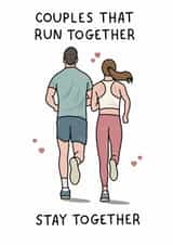 Cute Valentine's Day Card - Couples That Run Together created by That Little Map Shop