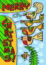 CUTE BIRDS WISHING MERRY CHRISTMAS! created by Dave Sutton
