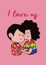 Cute Valentine's Day - I Love Us - LGBTQ+ created by Giddy Kipper