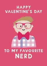 Cute Valentine’s Day Card - Favourite Nerd created by Giddy Kipper