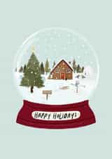 Christmas Card for Family and Friends - Cute - Snowglobe Winter Wonderland created by By Beck