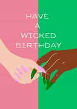 Cute Birthday Card - Wicked - Holding Hands created by Joanna