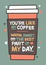 Cute Romantic Partner Card - Coffee - Hearts - Anniversary Card created by Laurent Collective