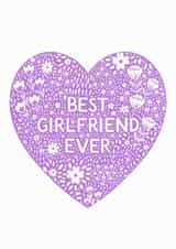 Pretty Valentine's Day Card - Best Girlfriend Ever created by Pear Tree Press