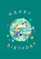 Arty Birthday Card - Colourful Disco Ball created by A Does Art
