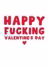 Rude Valentine's Day Card - Happy Fucking Valentine's Day - Heart created by Pink Peach Cards