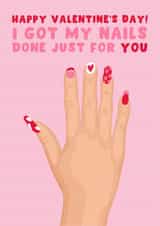 Cheeky Valentine's Day Card - Manicure created by Pink Peach Cards