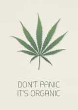 Don't Panic It's Organic Card - Cannabis Enthusiast Gift created by Bonsoe