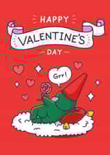 Funny Valentine's Day Card - Gnome - Rose created by Cheeky Legends